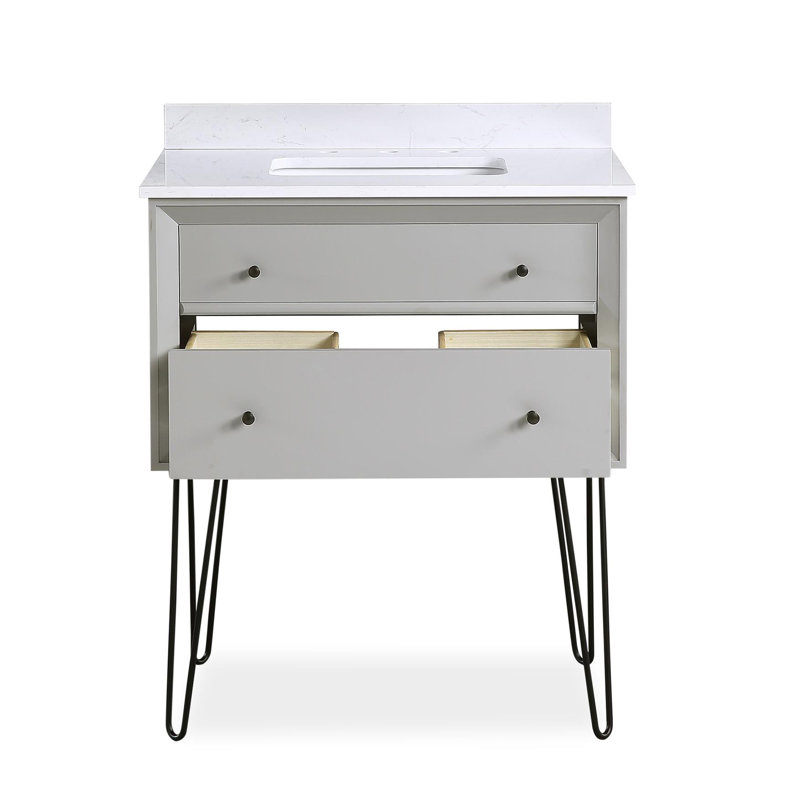 Dorel Living Tribecca 30'' Wall Mounted Single Bathroom Vanity with